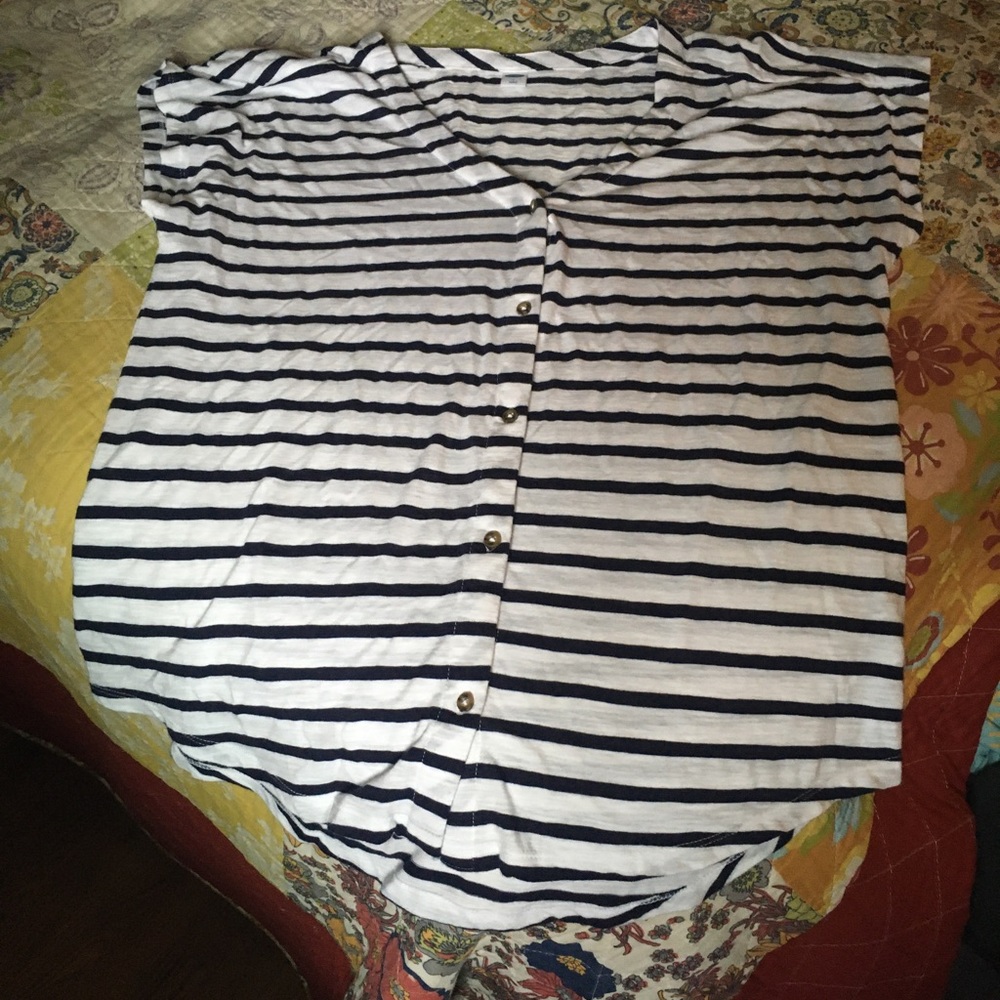 Old Navy striped button top